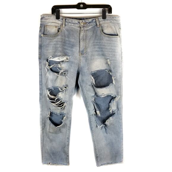 Nasty Gal Denim - Nasty Gal Denim Distressed High Rise Jeans Size 12